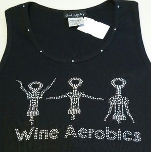 COPY - Black tank tops with rhinestones.  NWT